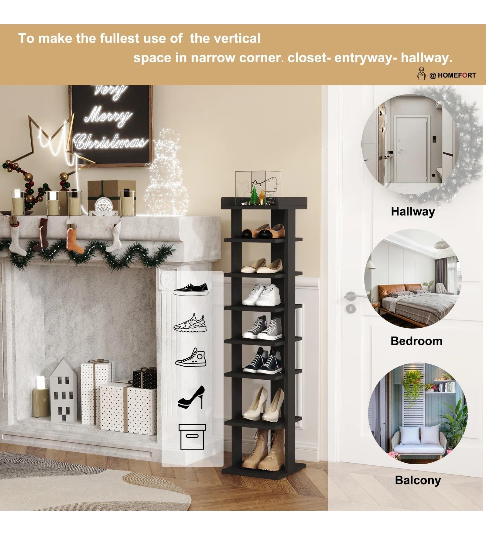 Monis Shoe Rack In Frosty White And Wenge Finish - Febonic Living