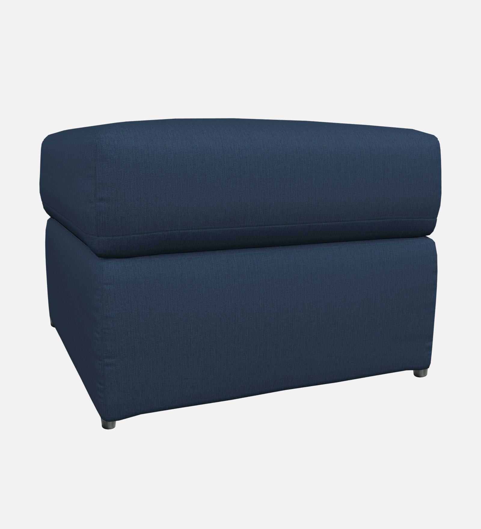 Penny Fabric Ottoman In Denim Blue Colour With Storage - Febonic Living