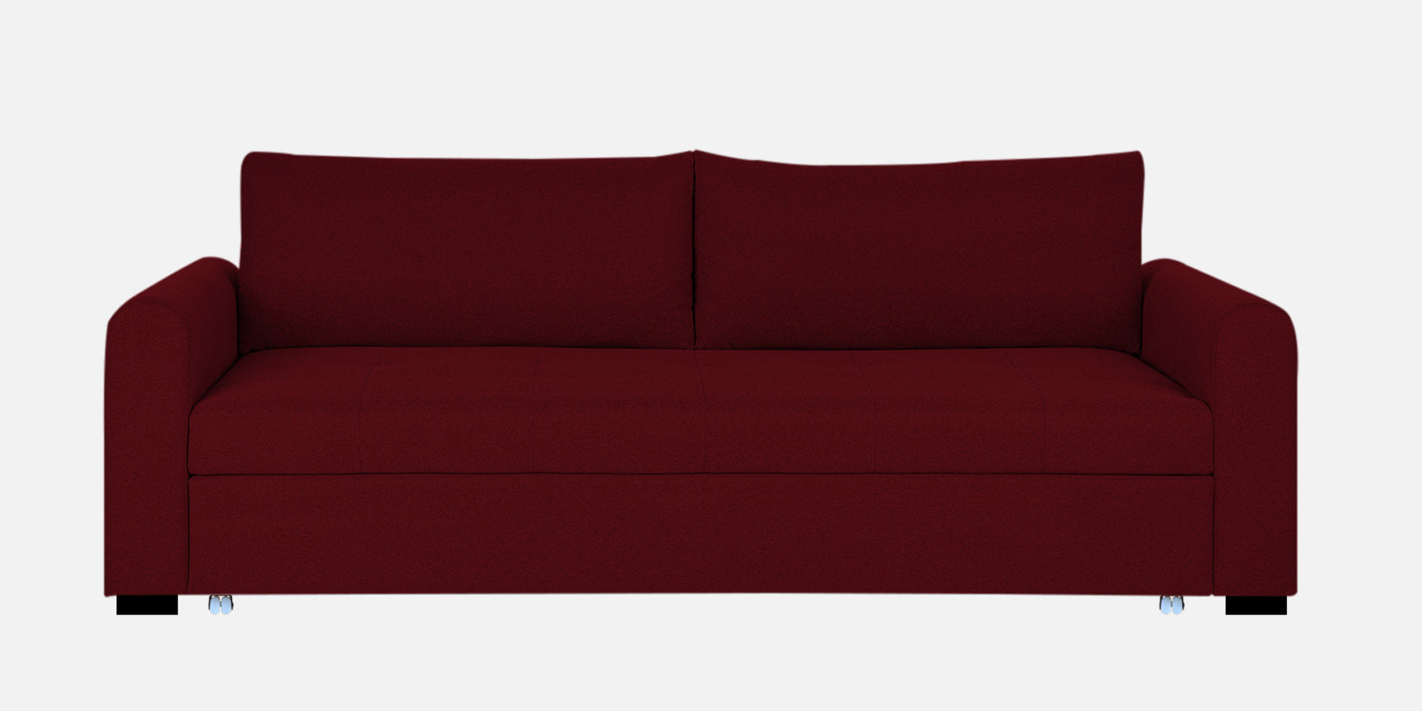 Sigma Fabric 3 Seater Pull Out Sofa Cum Bed In Ruby Red Colour - Febonic Living