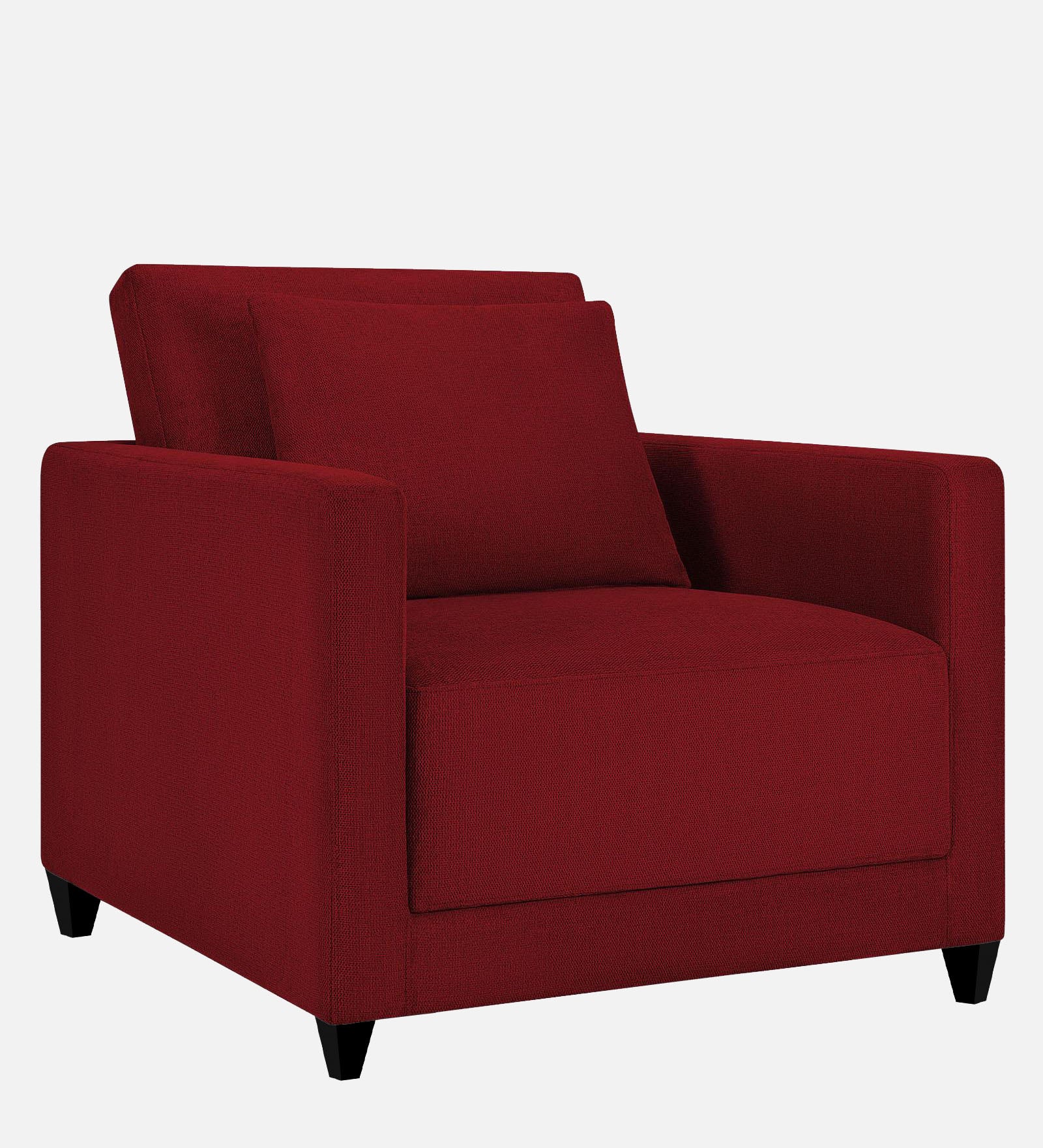 Kera Fabric 1 Seater Sofa in Blood Maroon Colour
