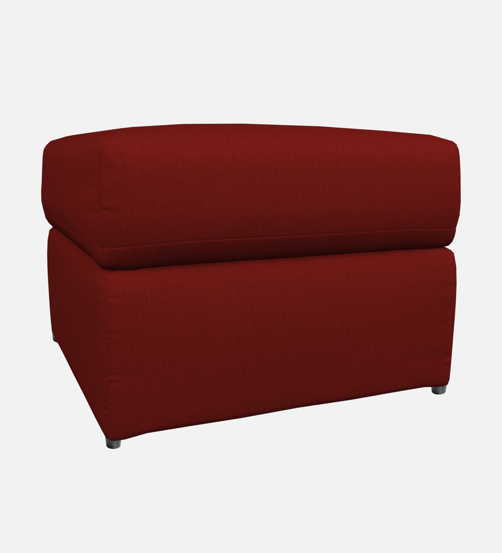 Penny Fabric Ottoman In Blood Maroon Colour With Storage - Febonic Living