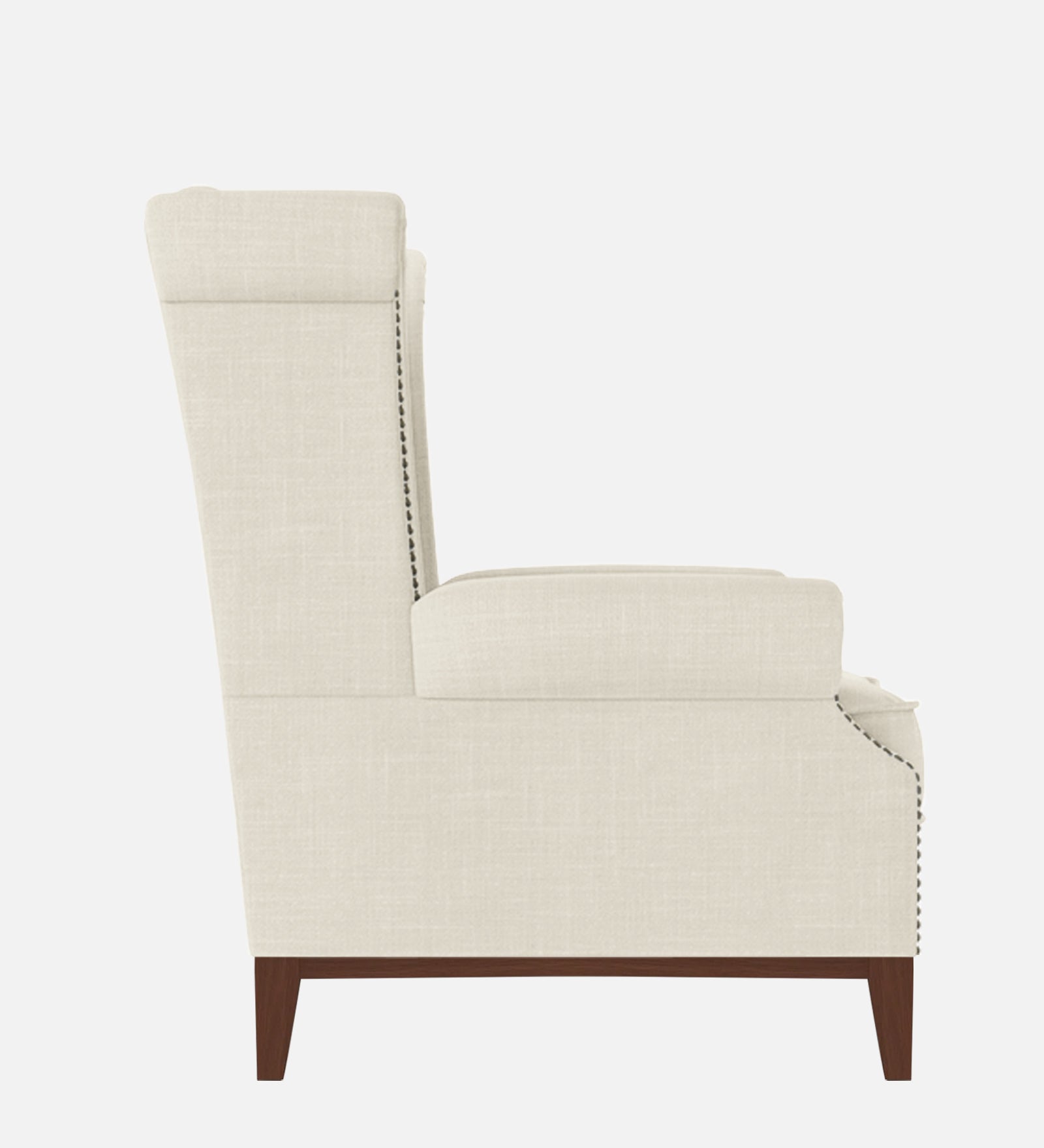 Nory Fabric Wing Chair In Ivory Cream Colour - Febonic Living