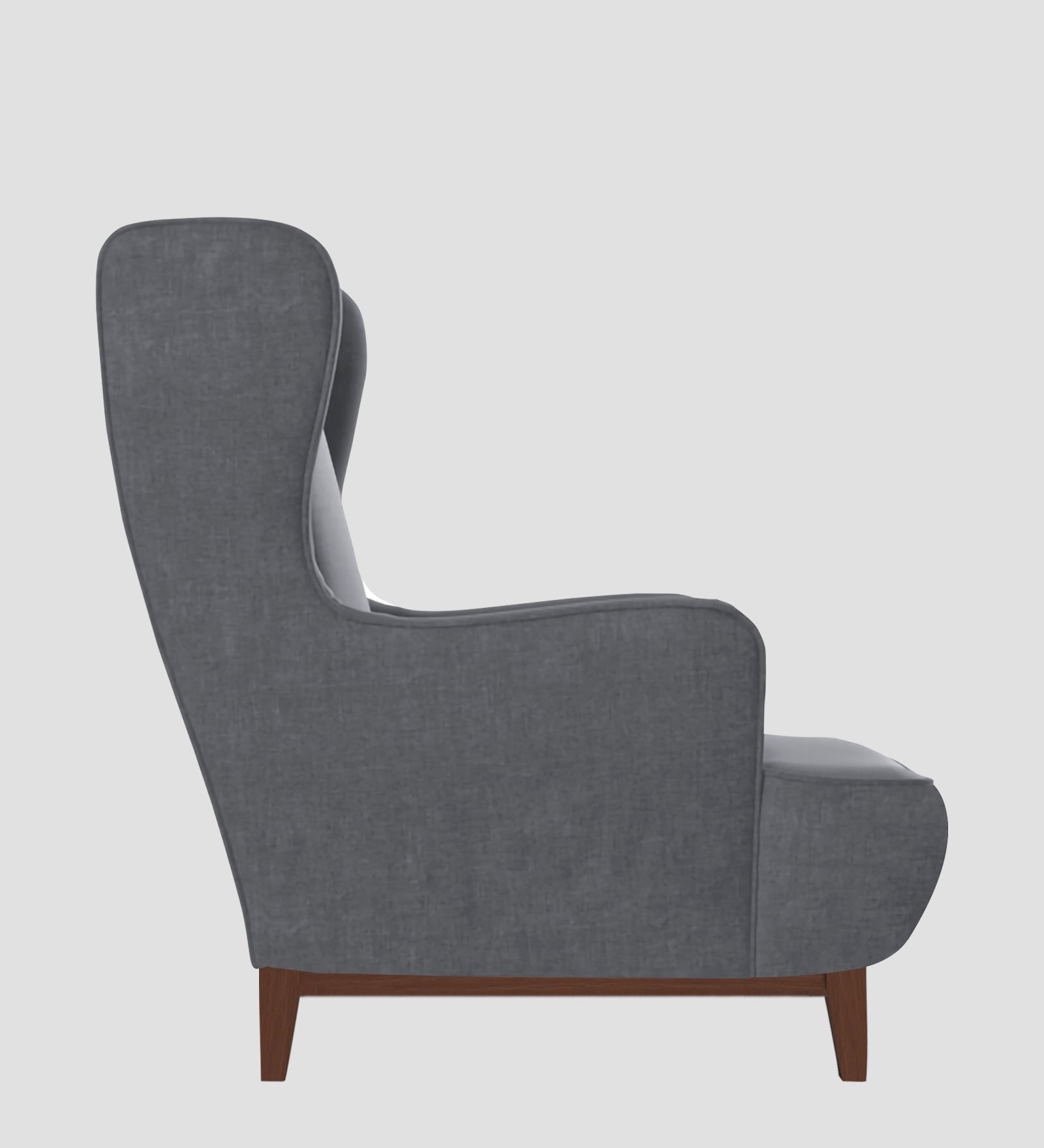 Suri Velvet Wing Chair In Pubble Grey Colour - Febonic Living