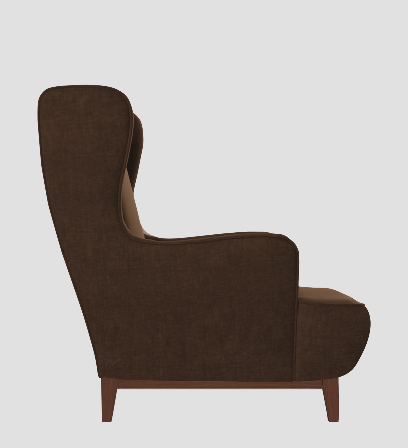 Suri Velvet Wing Chair In Cholocate Brown Colour - Febonic Living