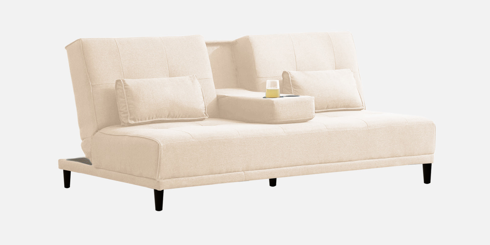 Jerry Fabric 3 Seater Convertible Sofa Cum Bed In Woom Beige Colour - Febonic Living