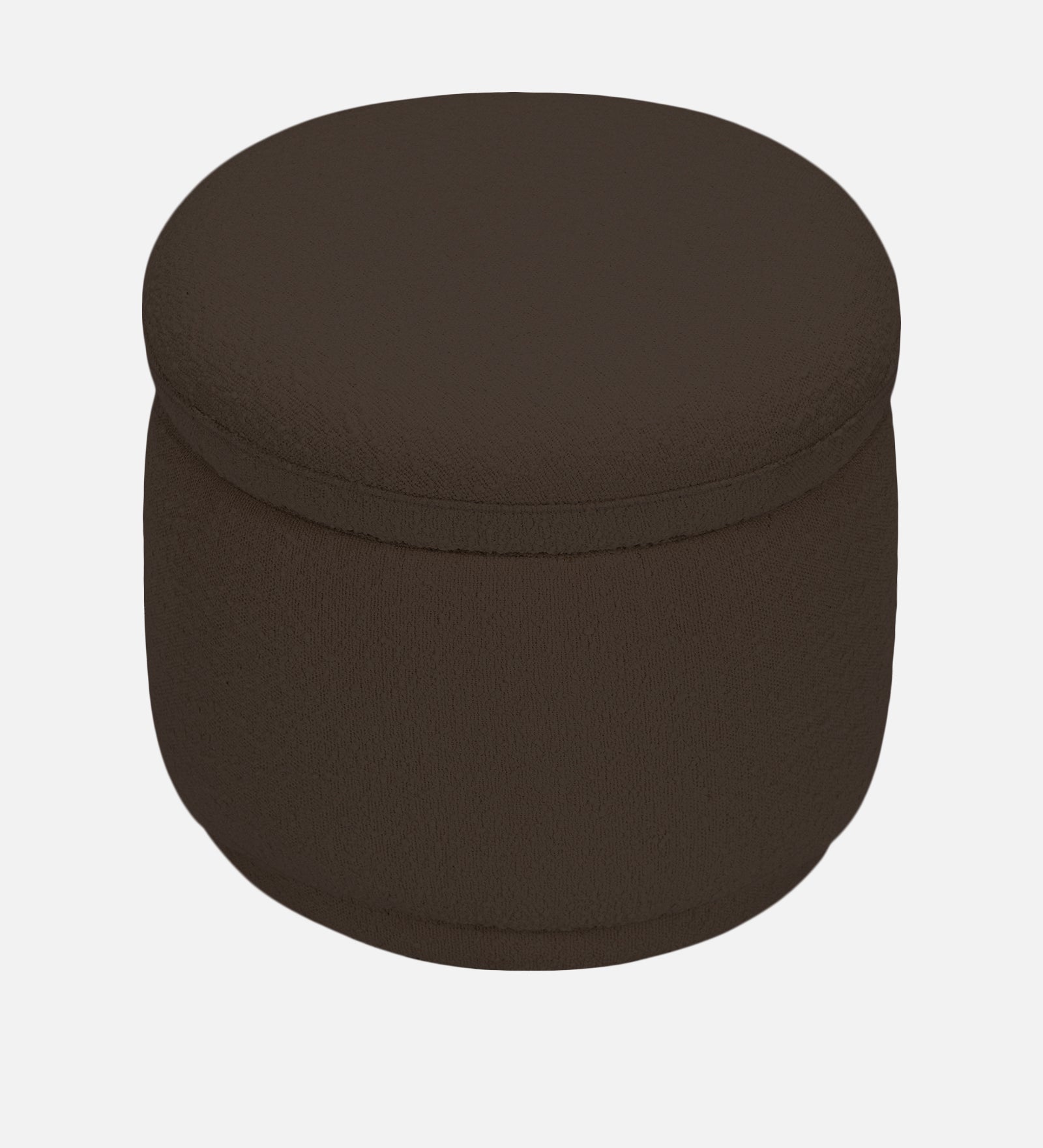 Noki Boucle Fabric Ottoman In Bringo Brown Colour With Storage - Febonic Living