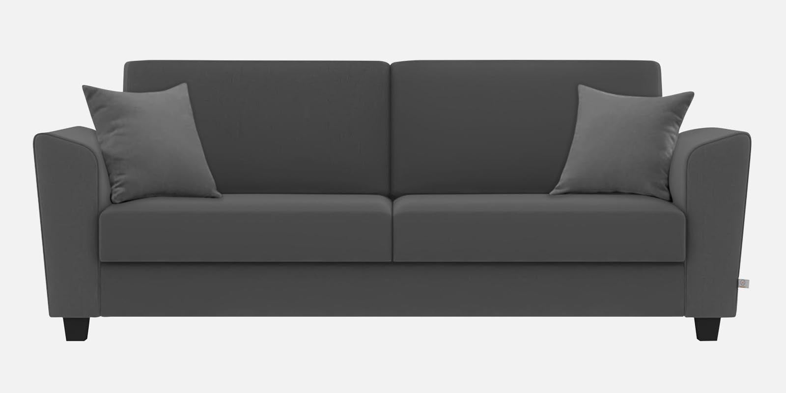 Daku Fabric 3 Seater Sofa In Charcoal Grey Colour - Febonic Living