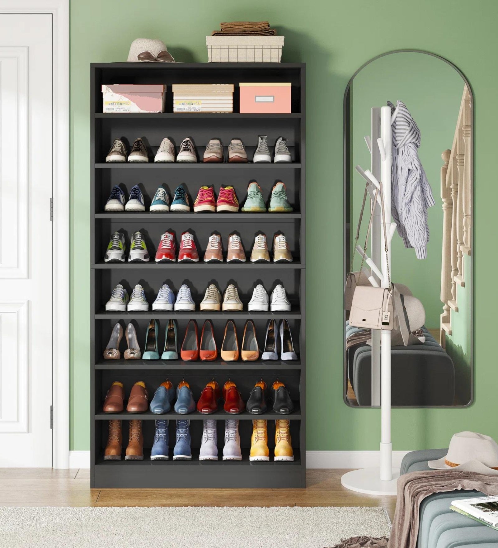 Aryel Shoe Rack In Frosty White Finish - Febonic Living