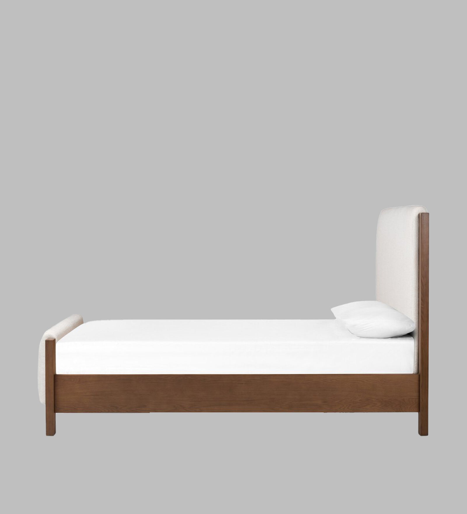Zoro Boucle Fabric King Size Bed in Shell White Colour - Febonic Living