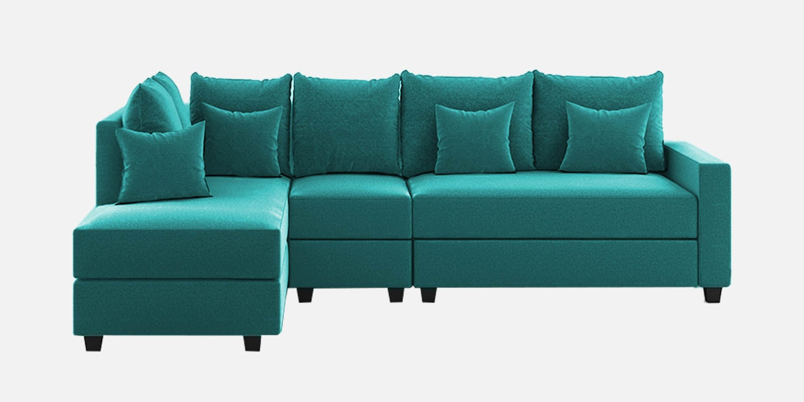 Ginny Fabric RHS Sectional Sofa (3+Lounger) In Sea Green Colour - Febonic Living