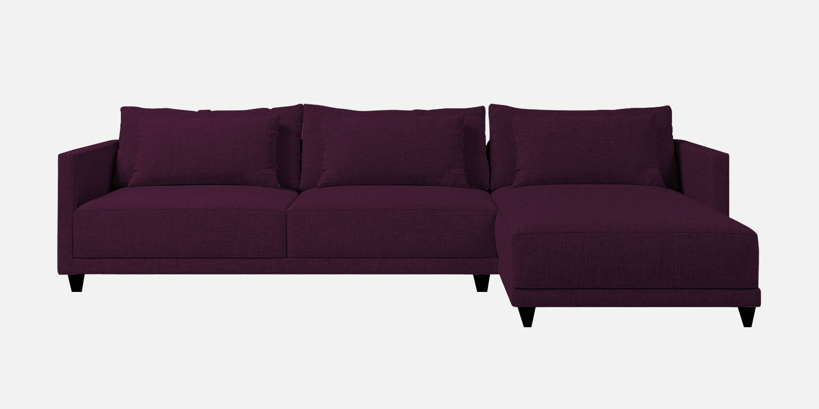 Kera Fabric LHS Sectional Sofa (3+Lounger) In Greek Purple Colour - Febonic Living