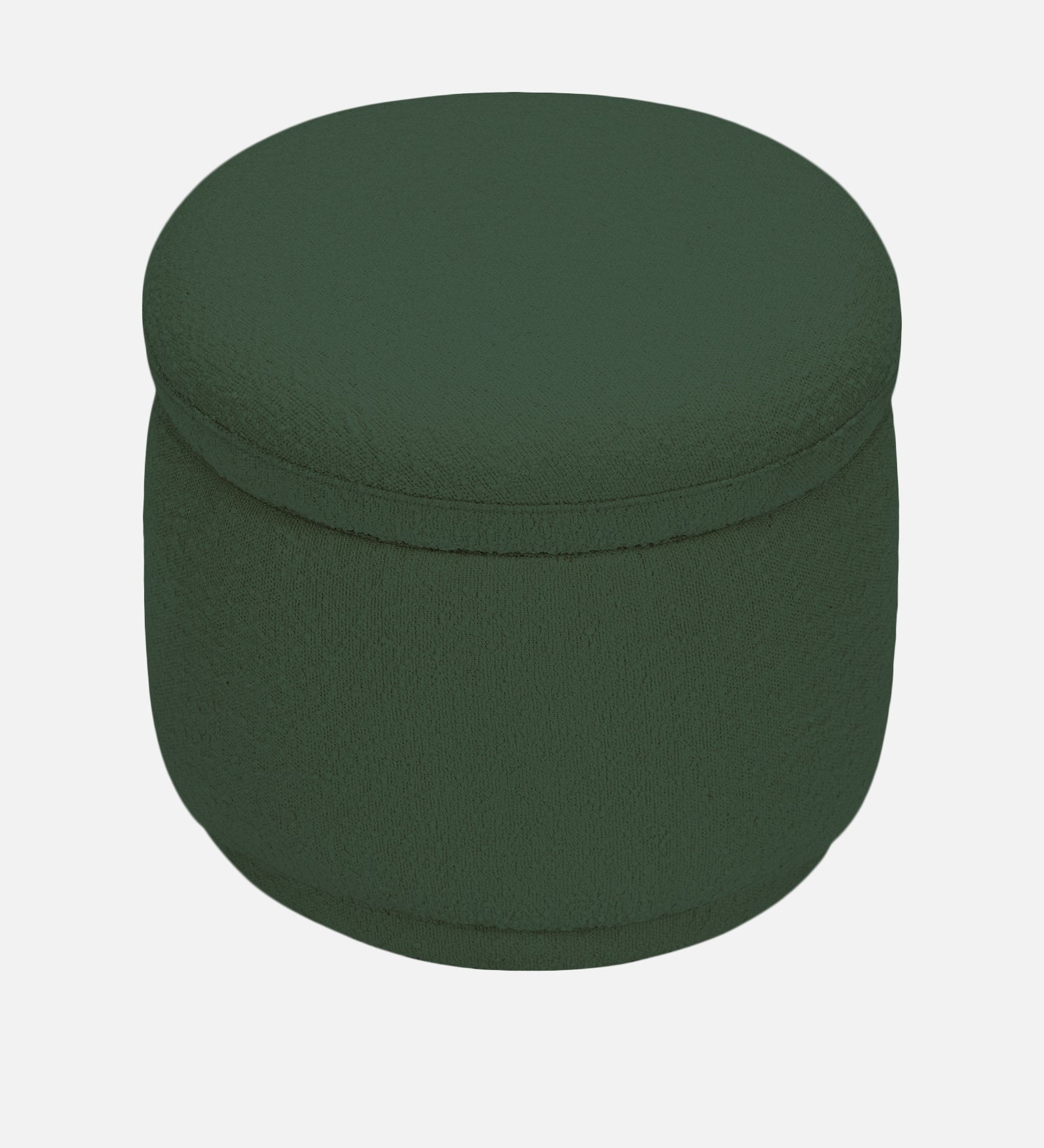 Noki Boucle Fabric Ottoman In Bottle Green Colour With Storage - Febonic Living