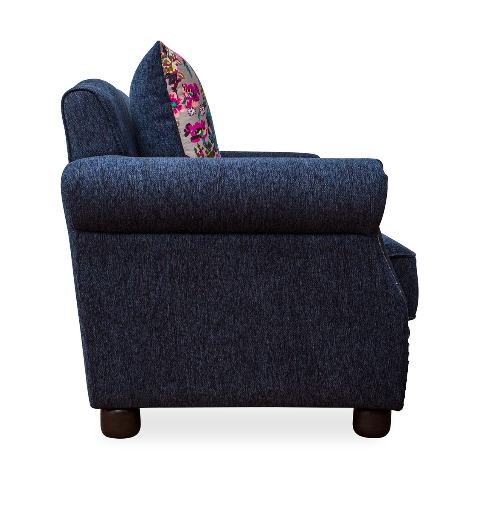 Muba Fabric 1 Seater Sofa In Royal Blue Colour - Febonic Living