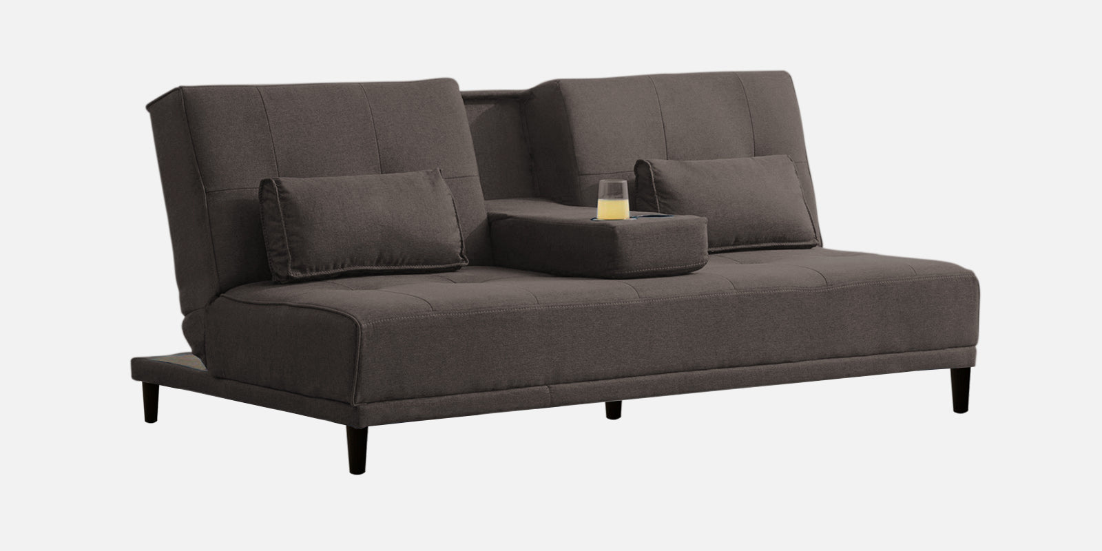 Jerry Fabric 3 Seater Convertible Sofa Cum Bed In Caspa Brown Colour - Febonic Living