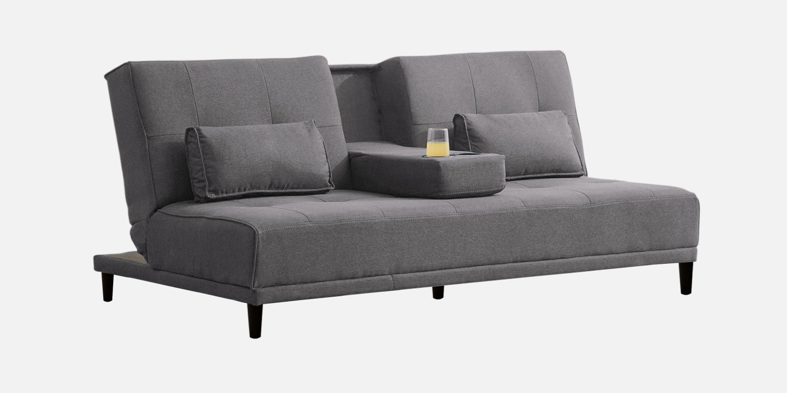 Jerry Fabric 3 Seater Convertible Sofa Cum Bed In Sudo Grey Colour - Febonic Living
