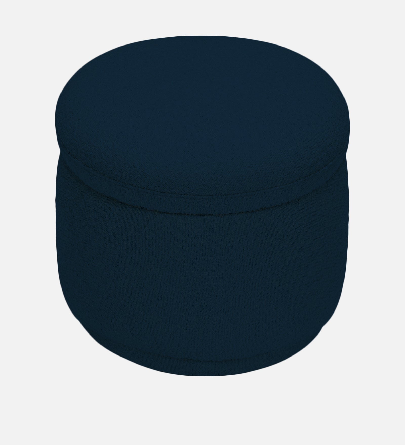Noki Boucle Fabric Ottoman In Danim Blue Colour With Storage - Febonic Living