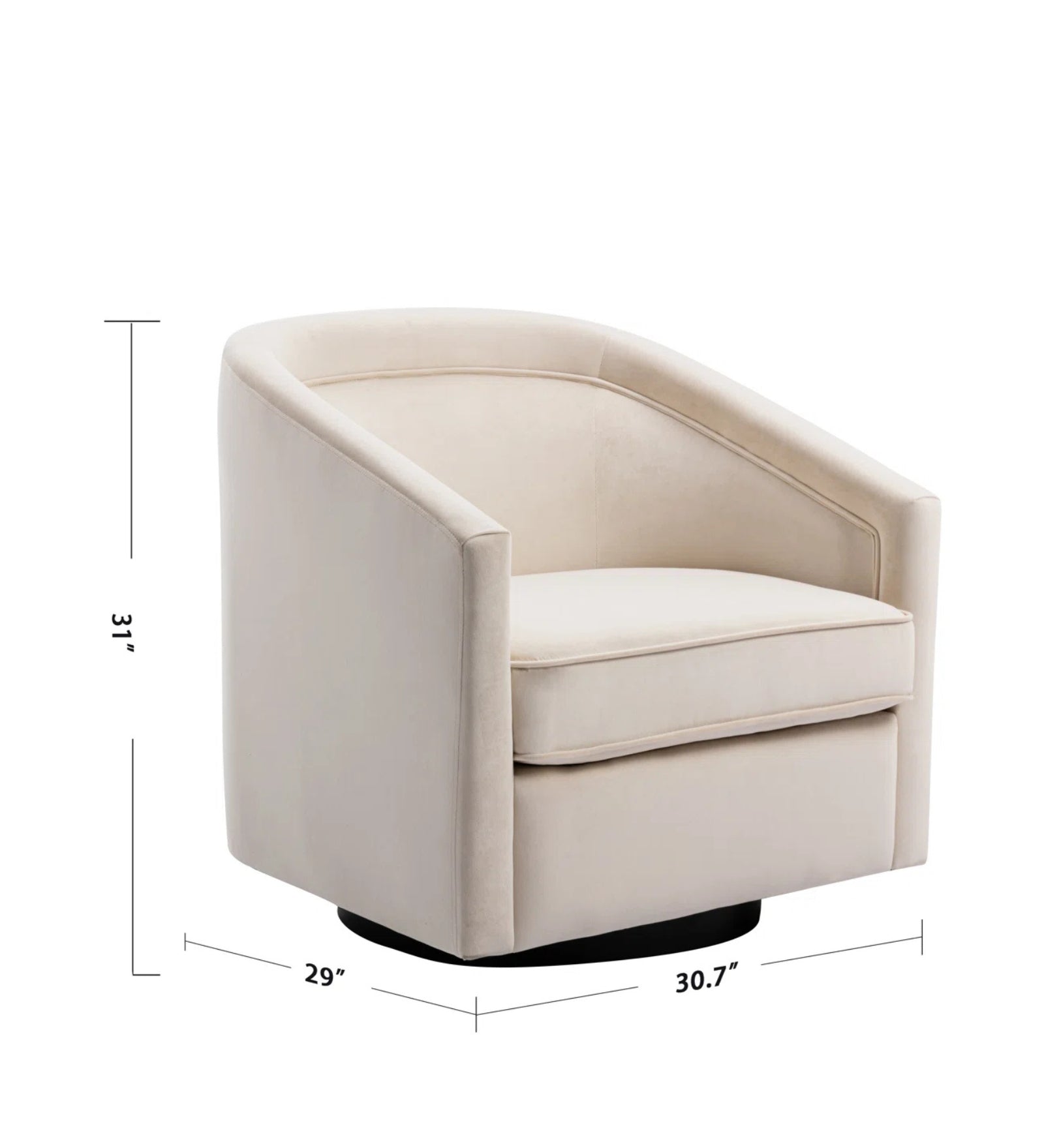 Boomer Velvet Swivel Chair in Camel Beige Colour