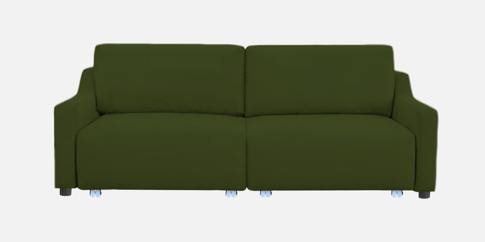 Gabby Fabric 3 Seater Pull Out Sofa Cum Bed In Olive Green Colour - Febonic Living