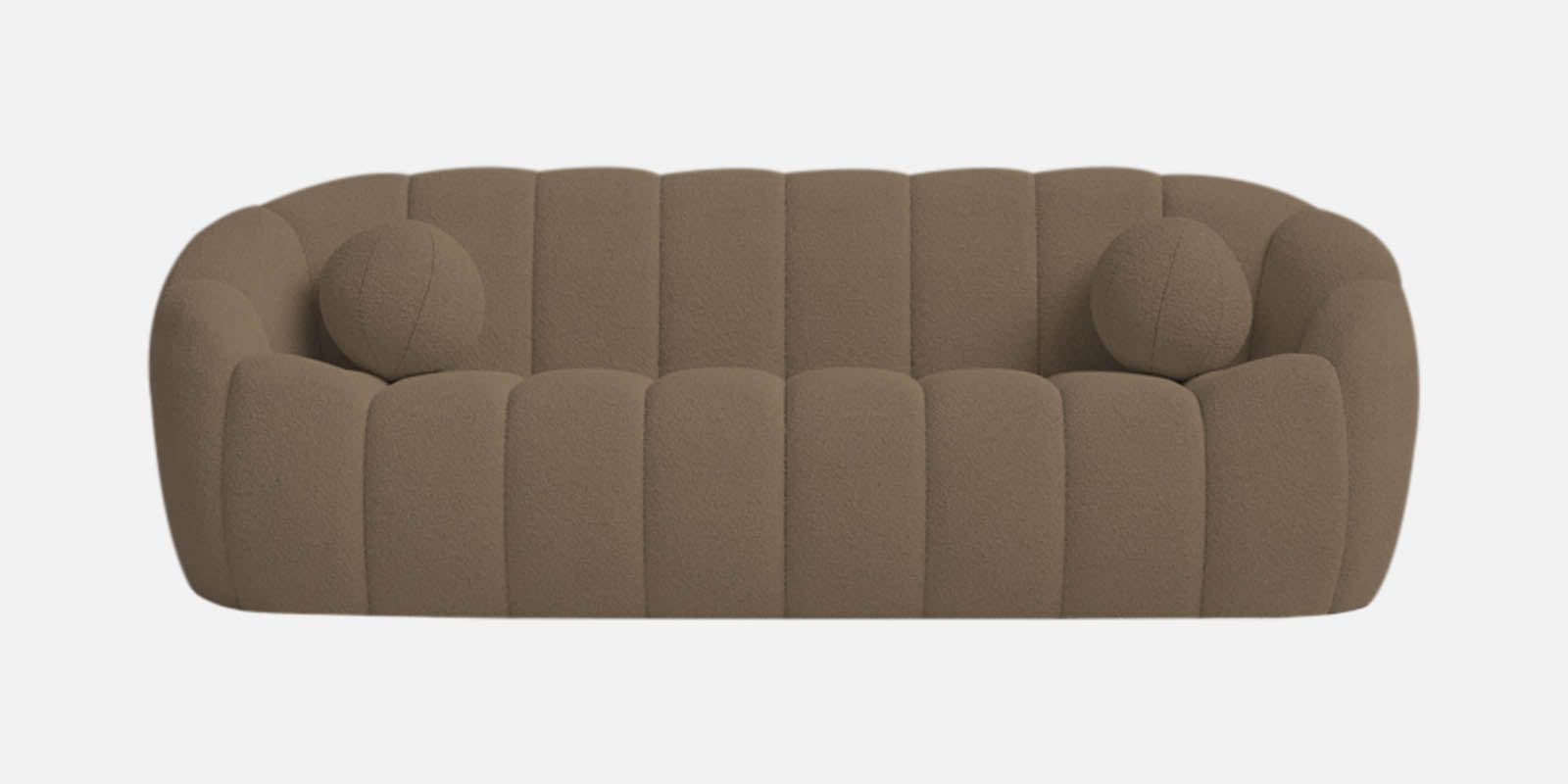 Boucle Fabric 3 Seater Sofa In Caro Beige Colour - Febonic Living