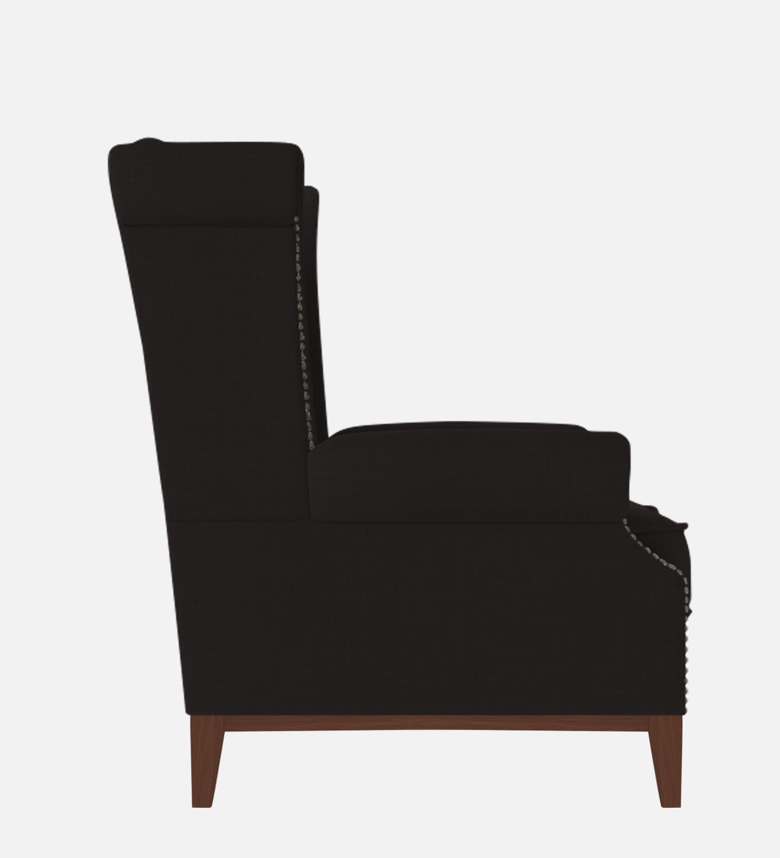 Nory Fabric Wing Chair In Cara Brown Colour - Febonic Living