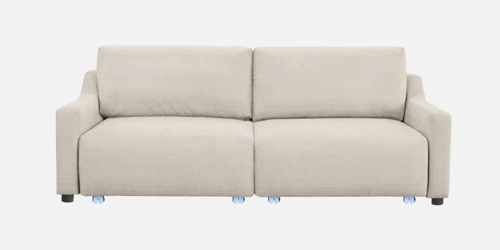 Gabby Fabric 3 Seater Pull Out Sofa Cum Bed In Ivory Cream Colour - Febonic Living