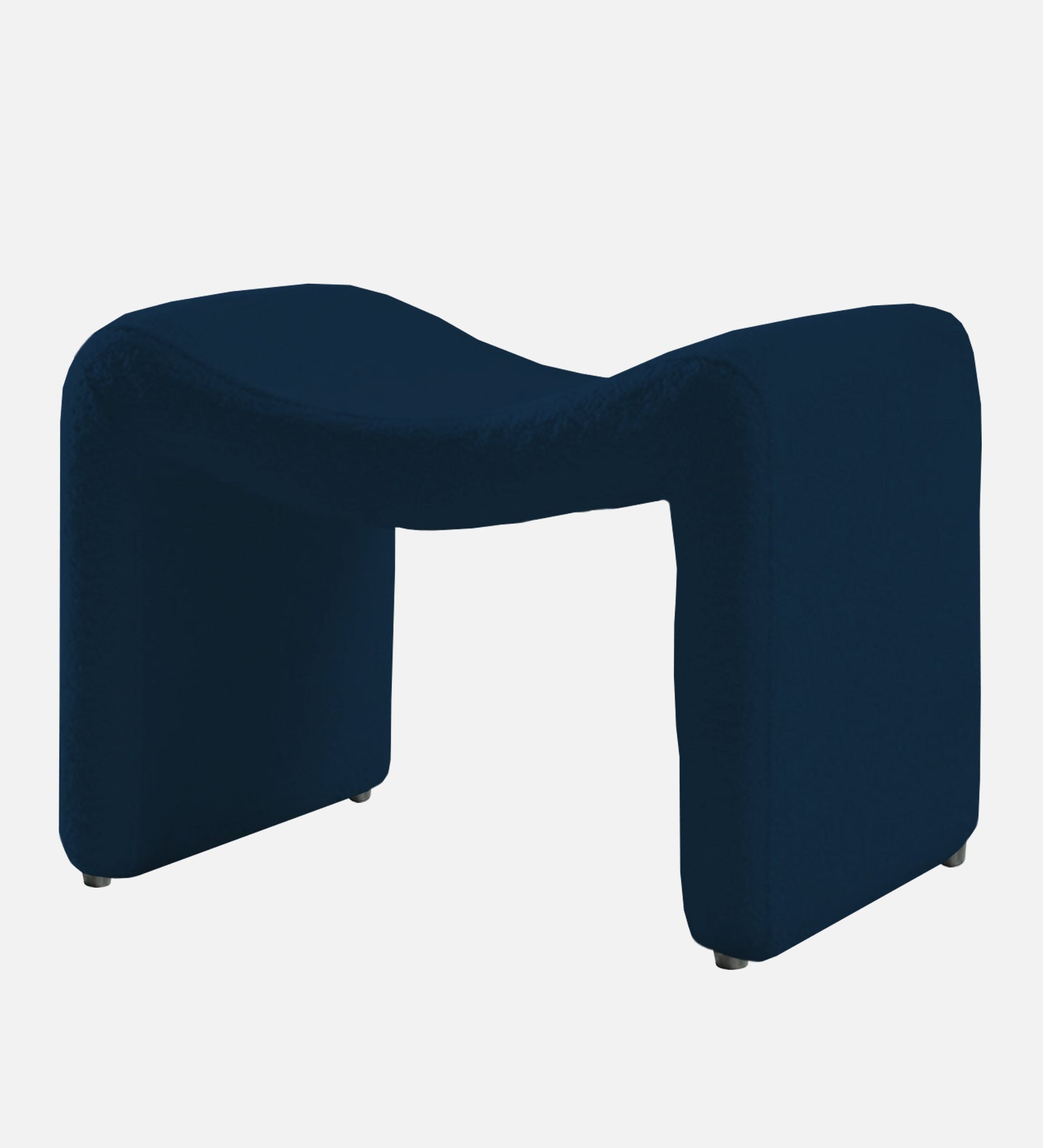 Olive Boucle Foot Stool In Danim Blue Colour - Febonic Living
