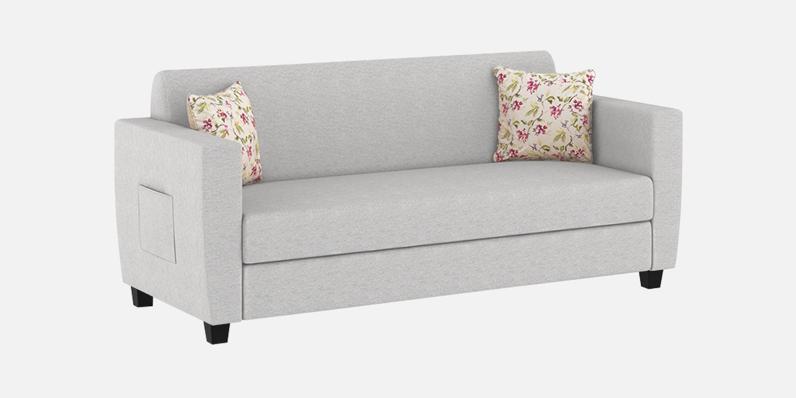 Gozi Fabric 3 Seater Sofa In Lit Grey Colour - Febonic Living