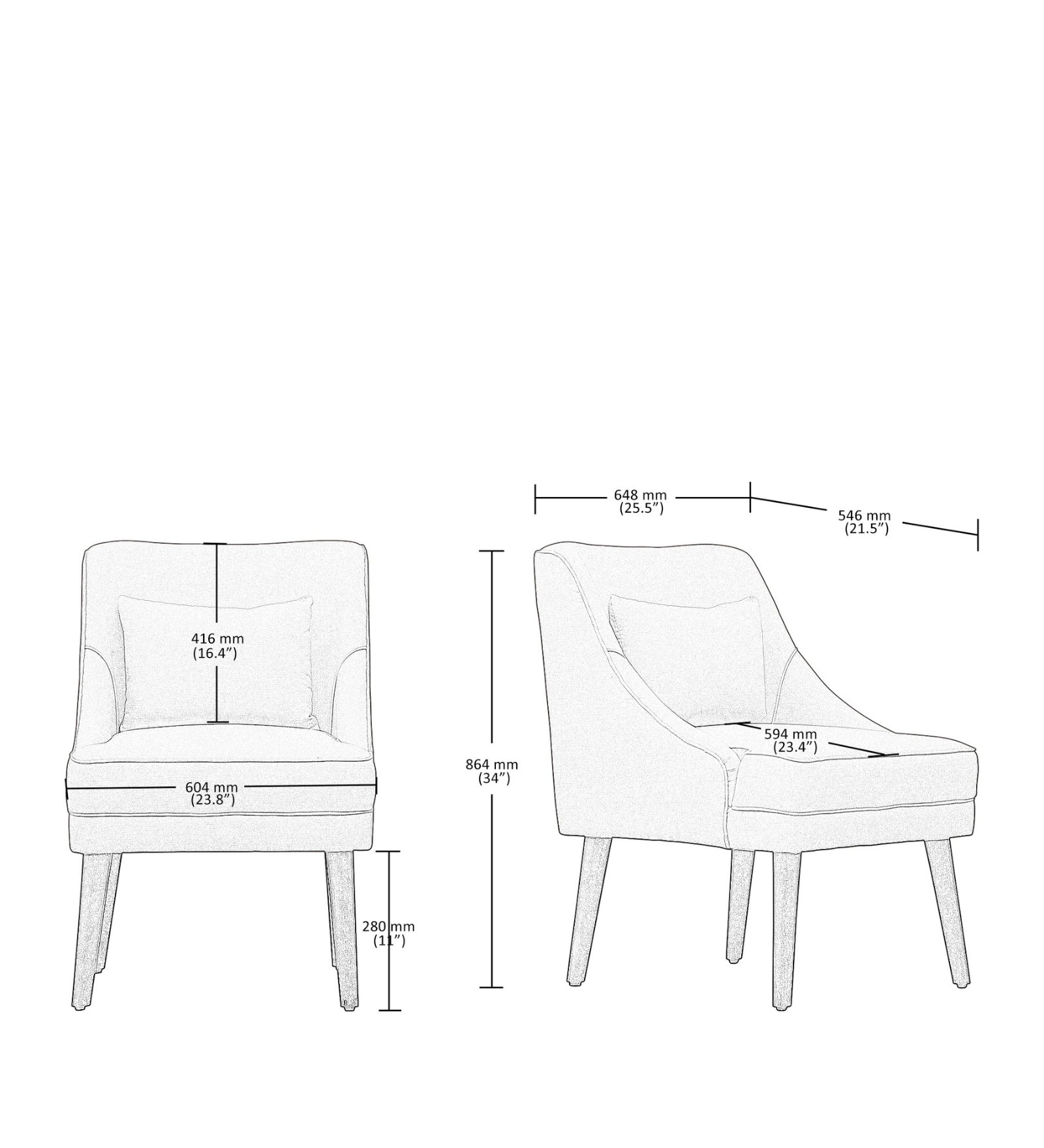 Moly Floral Print Fabric Accent Chair in Multi Colour - Febonic Living