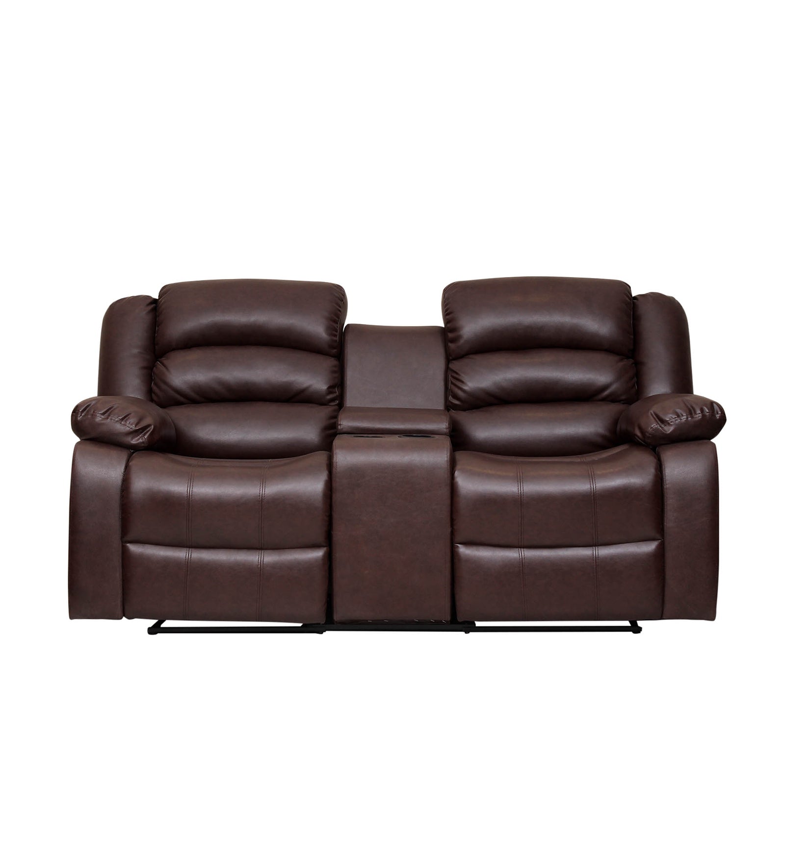 Burdy Leatherette 2 Seater Motorized Recliner In Wine Brown Colour - Febonic Living