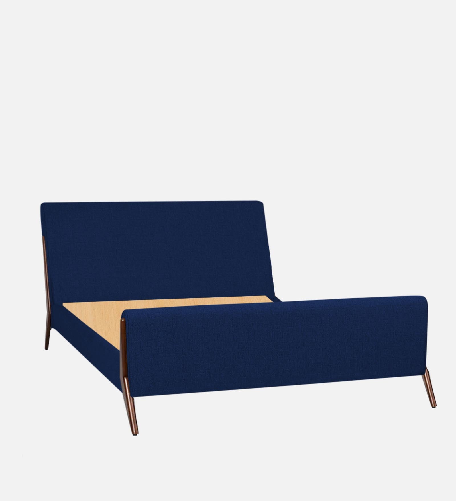 Catla Fabric Queen Size Bed In Royal Blue Colour - Febonic Living