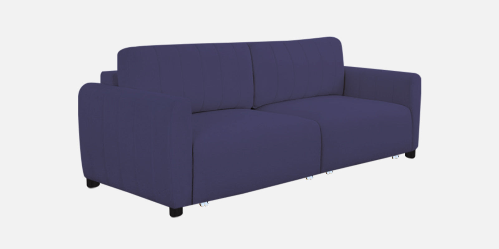 Vima Fabric 3 Seater Pull Out Sofa Cum Bed In Slate Blue Colour - Febonic Living