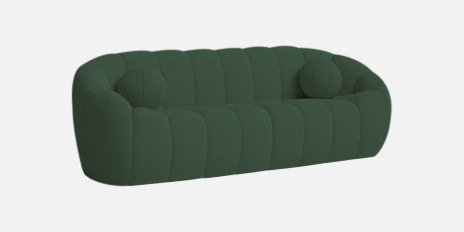 Boucle Fabric 3 Seater Sofa In Bottle Green Colour - Febonic Living