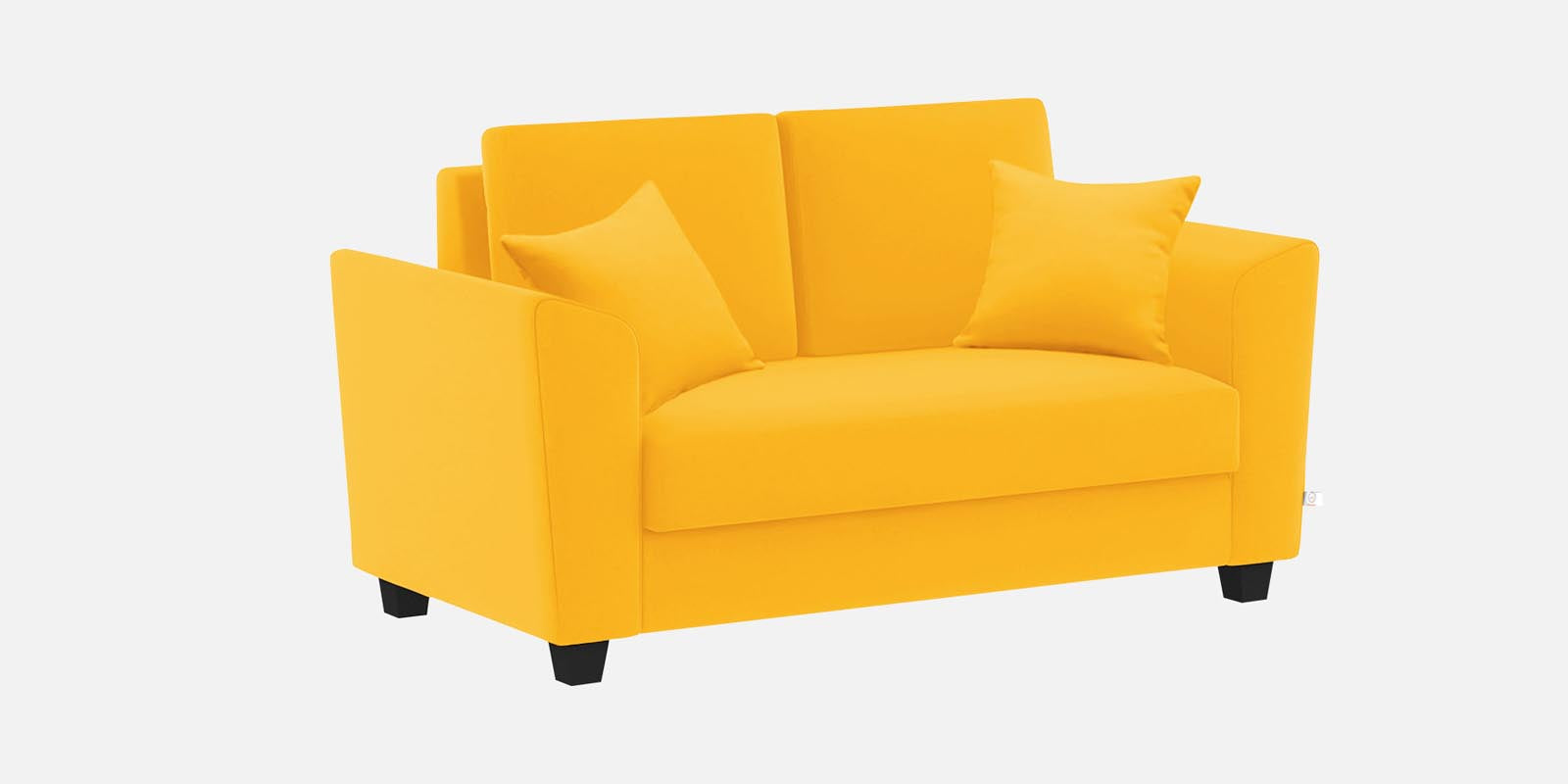 Daku Fabric 2 Seater Sofa In Bold Yellow Colour - Febonic Living