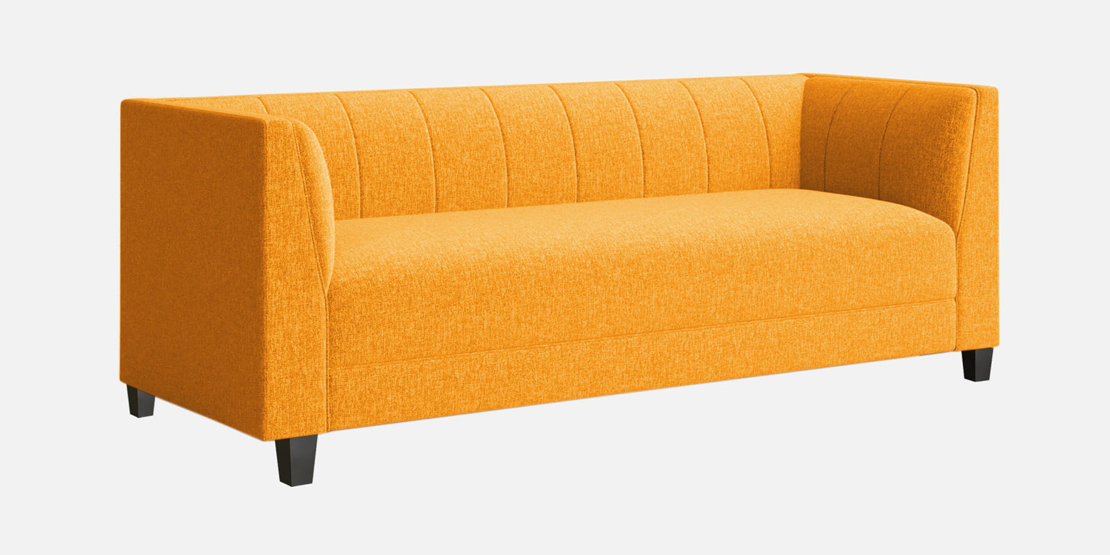 Chastin Fabric 3 Seater Sofa In Bold Yellow Colour - Febonic Living