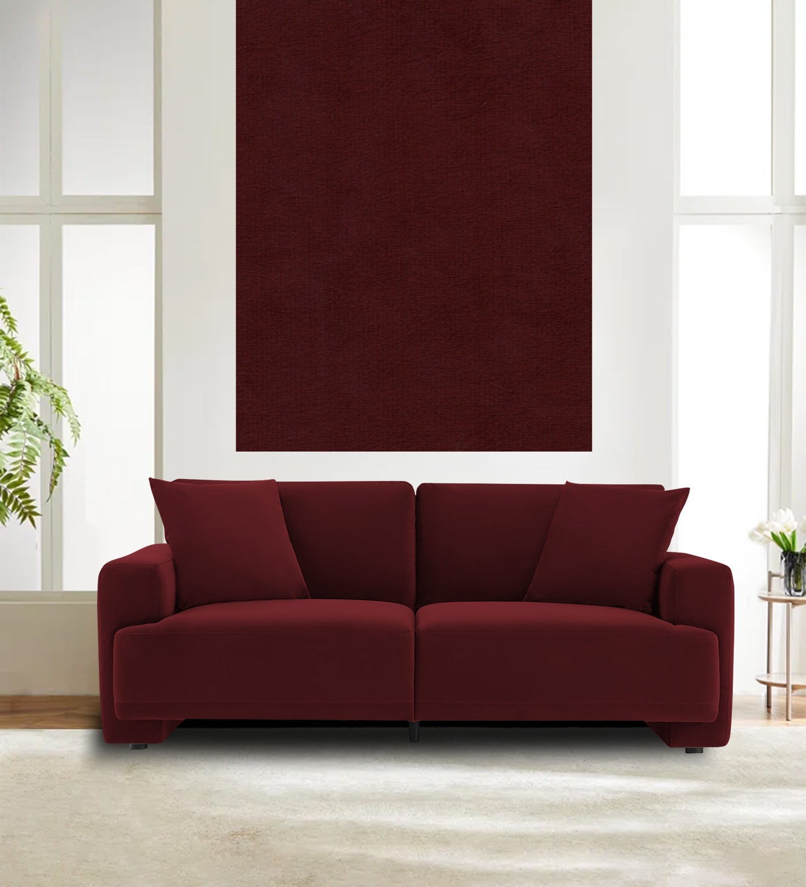 Velvet Mido Fabric Blood Maroon 120 Code - Febonic Living