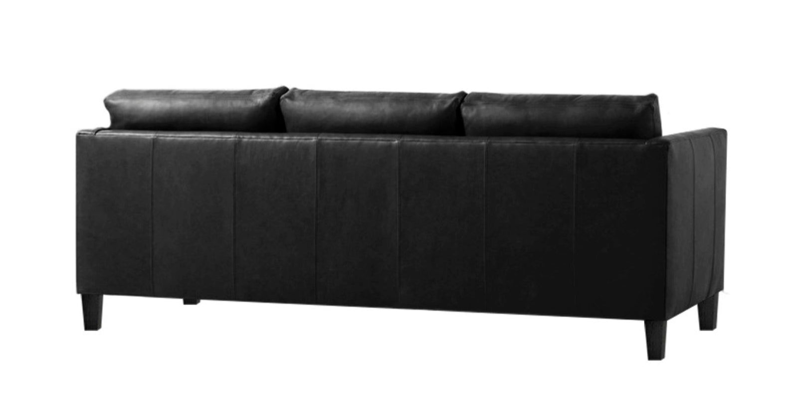 Livi Leatherette 3 Seater Sofa In Lama Black Colour - Febonic Living