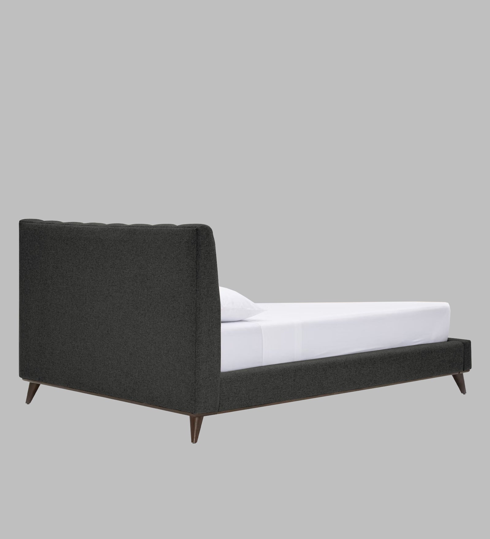Jasmin Fabric Upholstered Queen Bed in Charcoal Grey Colour - Febonic Living
