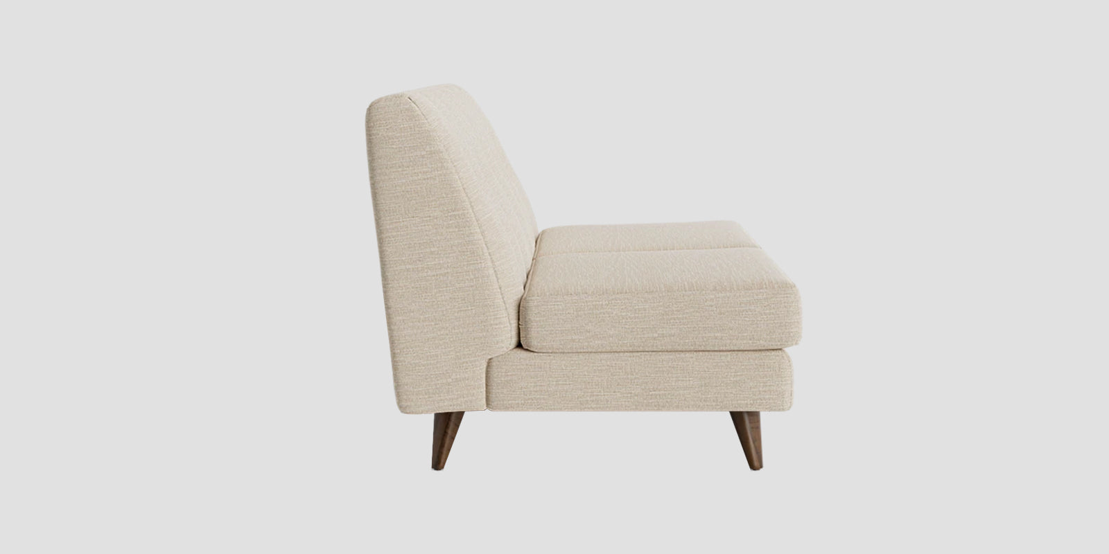 Jasmin Fabric 2 Seater Armless Sofa In Ivory Cream Colour - Febonic Living