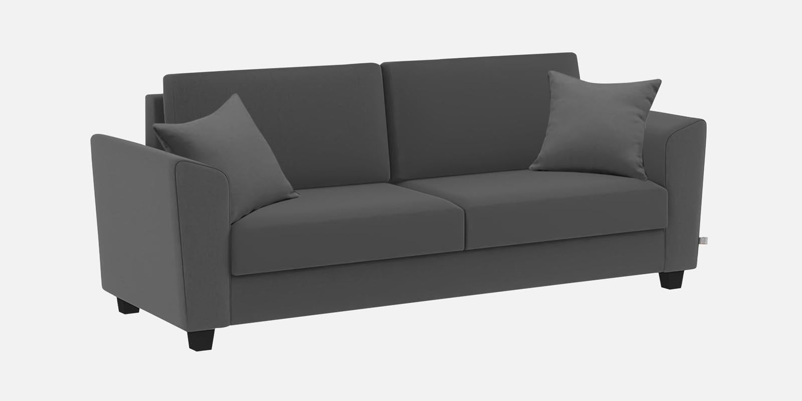 Daku Fabric 3 Seater Sofa In Charcoal Grey Colour - Febonic Living