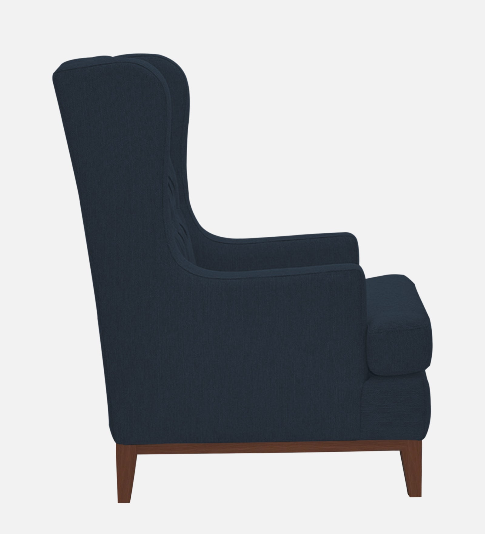 Panas Fabric Wing Chair In Denim Blue Colour - Febonic Living