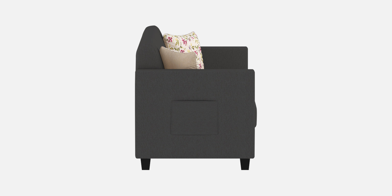 Gozi Fabric 2 Seater Sofa In Charcoal Grey Colour - Febonic Living