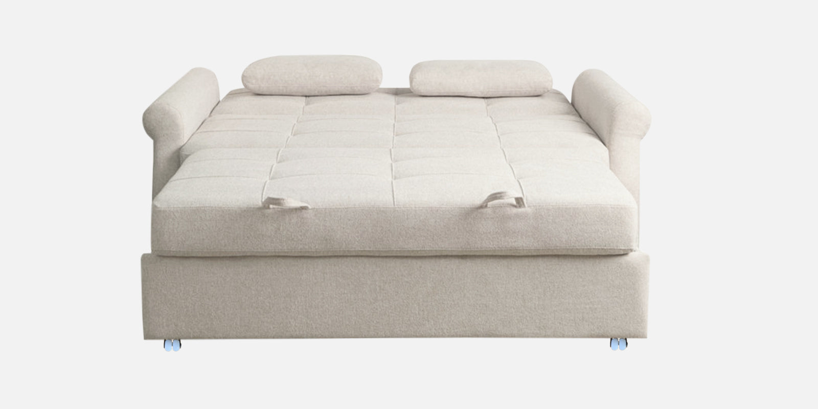 Fornia Fabric 3 Seater Pull Out Sofa Cum Bed In Ivory Cream Colour - Febonic Living