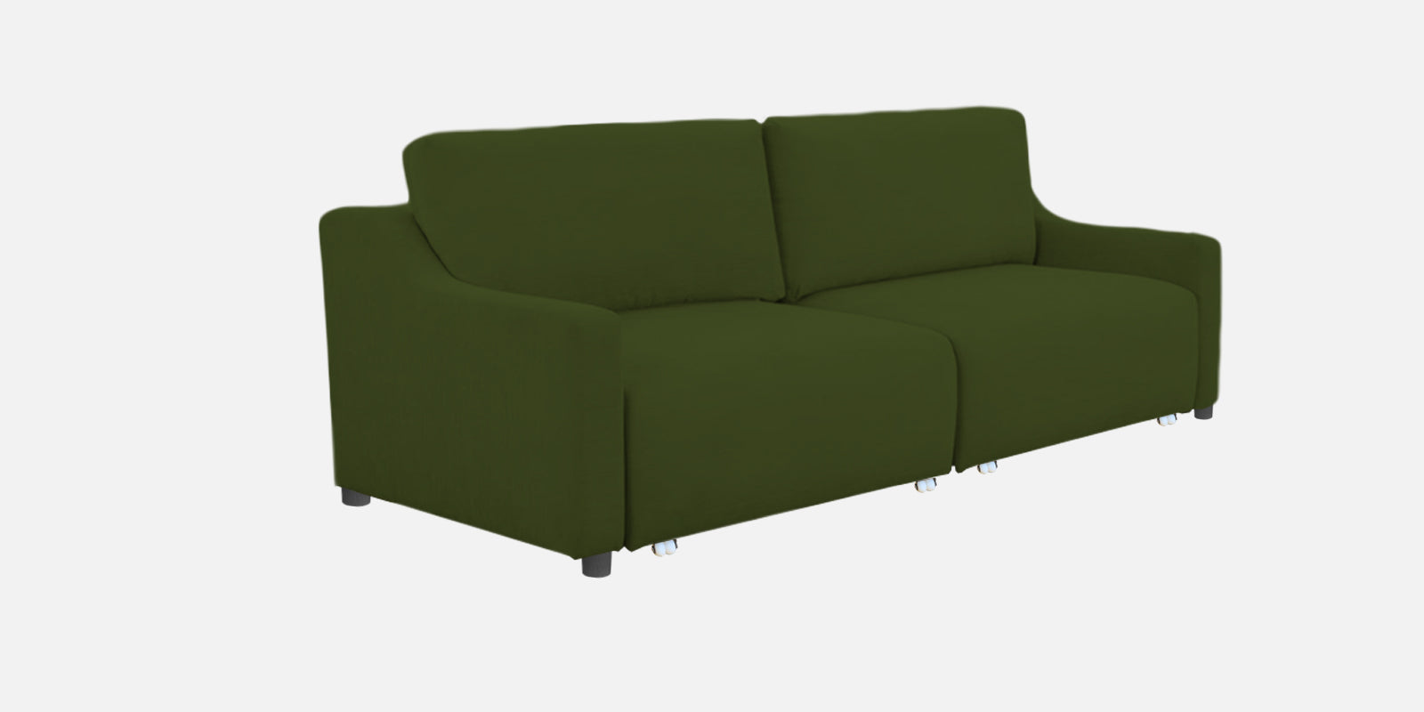 Gabby Fabric 3 Seater Pull Out Sofa Cum Bed In Olive Green Colour - Febonic Living