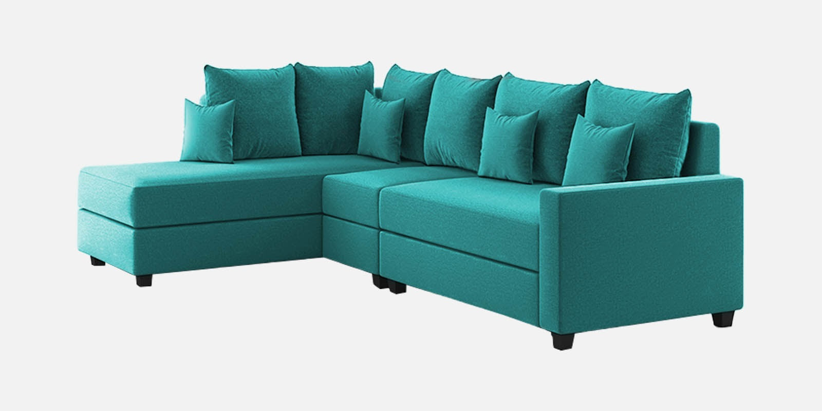 Ginny Fabric RHS Sectional Sofa (3+Lounger) In Sea Green Colour - Febonic Living