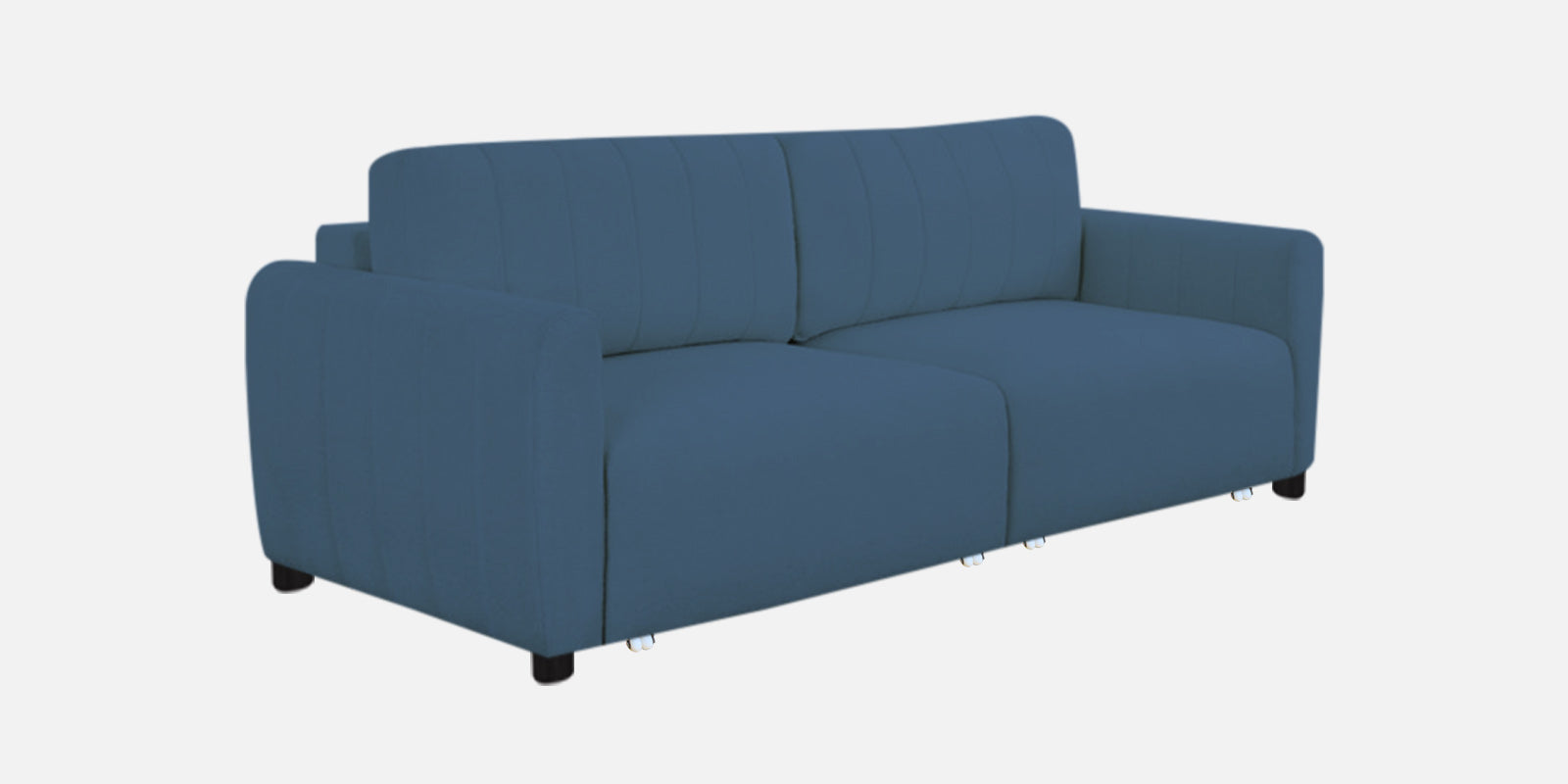 Vima Fabric 3 Seater Pull Out Sofa Cum Bed In Light Blue Colour - Febonic Living