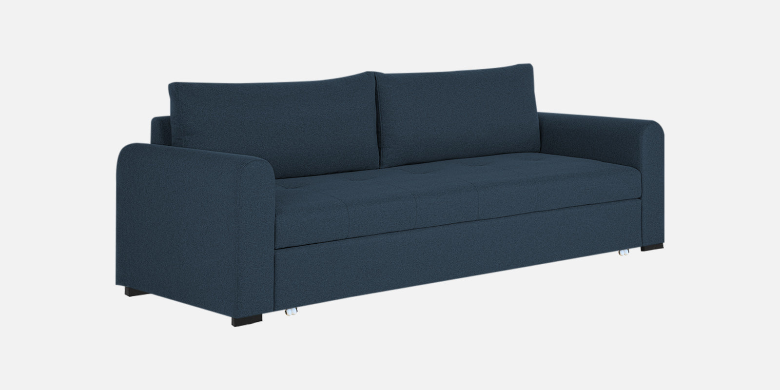 Sigma Fabric 3 Seater Pull Out Sofa Cum Bed In Light Blue Colour - Febonic Living