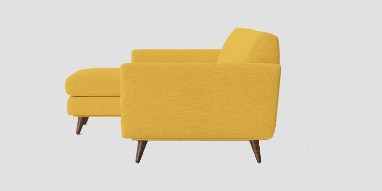 Jasmin Fabric RHS Sectional Sofa (3+ Lounger) In Bold Yellow Colour - Febonic Living