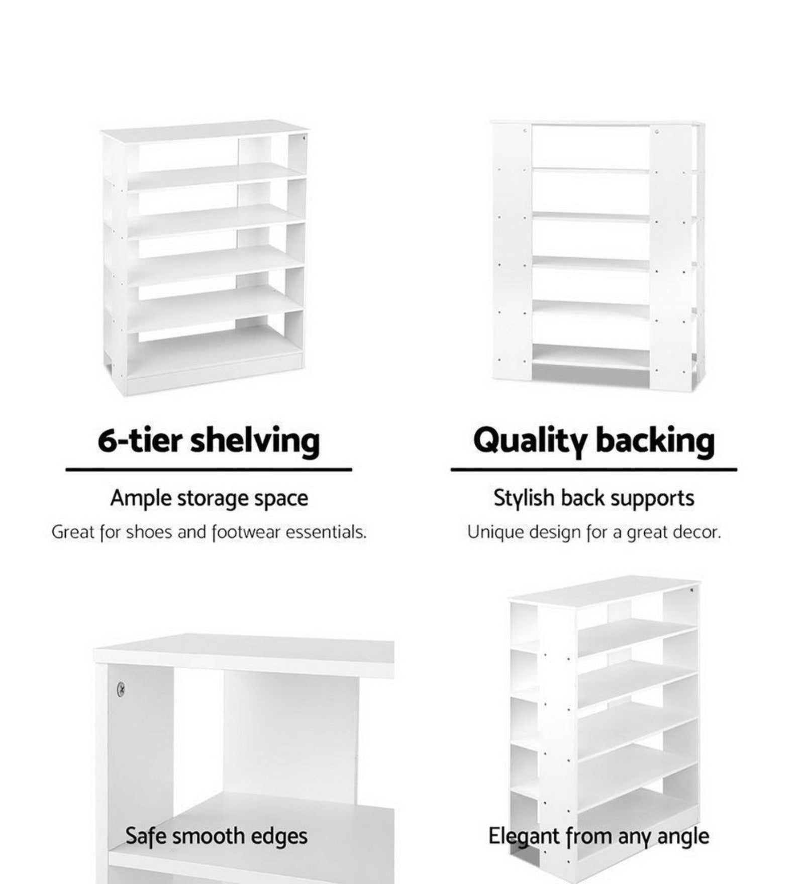 Tary Shoe Rack In Frosty White Finish - Febonic Living