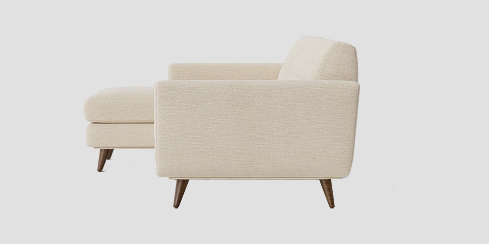 Jasmin Fabric RHS Sectional Sofa (3+ Lounger) In Ivory Cream Colour - Febonic Living