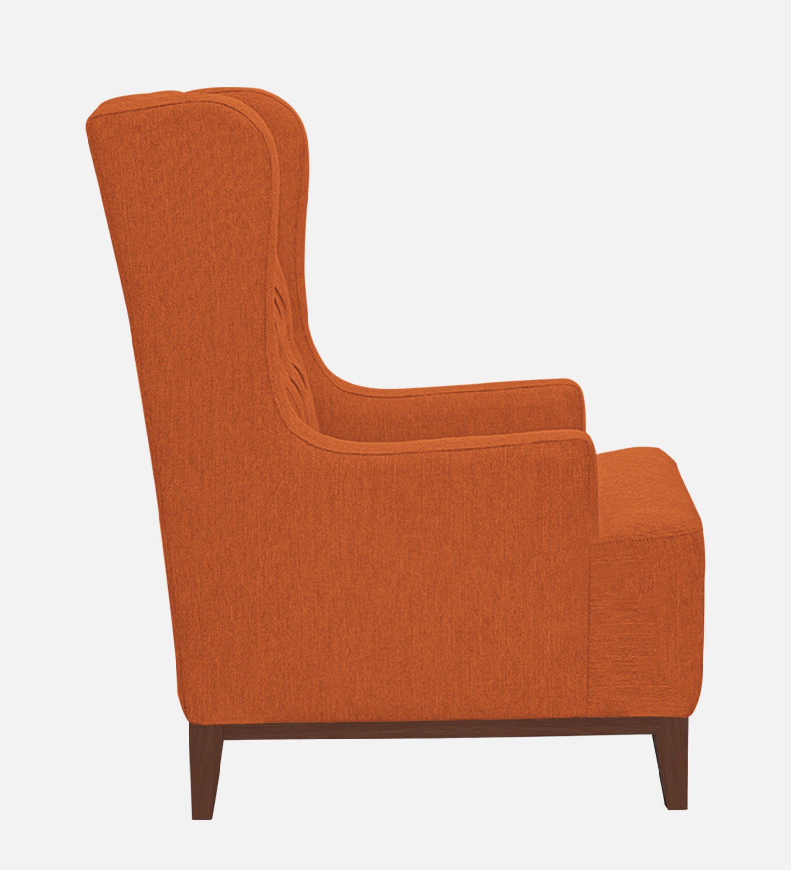 Kuchi Fabric Wing Chair In Vivid Orange Colour - Febonic Living